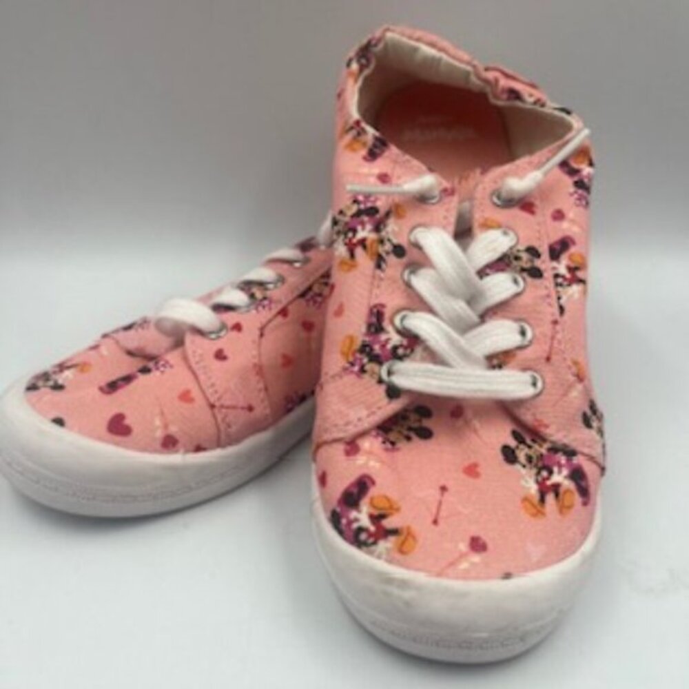 NEW Disney Minnie Mouse Pink Sneakers Slip On Shoes Girls‎ Sz 2 NWT